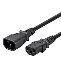 Monoprice Extension Cord - IEC 60320 C14 to IEC 60320 C13, 18AWG, 10A/1250W, 3-Prong, SVT, Black, 25ft