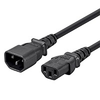 Monoprice Extension Cord - IEC 60320 C14 to IEC 60320 C13, 16AWG, 13A/1625W, 3-Prong, SJT, Black, 25ft
