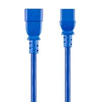 Monoprice Extension Cord - IEC 60320 C14 to IEC 60320 C13, 14AWG, 15A/1875W, 3-Prong, Blue, 3ft