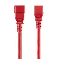 Monoprice Extension Cord - IEC 60320 C14 to IEC 60320 C13, 14AWG, 15A/1875W, 3-Prong, Red, 3ft
