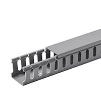 Monoprice Open Slot Wiring Raceway Duct with Cover, 1.6" x 1.6", 6 Feet Long, Gray, 2-Pack