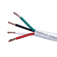 Monoprice Speaker Wire, CL2 Rated, 4-Conductor, 12AWG, 250ft, White