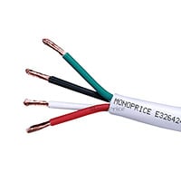Monoprice Speaker Wire, CL2 Rated, 4-Conductor, 14AWG, 100ft, White