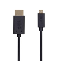 Monoprice 4K UltraFlex Small Diameter High Speed HDMI to Micro HDMI Passive Cable - 4K@60Hz 18Gbps 36AWG, 3ft Black