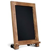 Rustic Torched Wood Tabletop Chalkboard with Legs/Vintage Wedding Table Sign/Small Kitchen Antique Wooden Frame (9.5” x 14” Inches) 