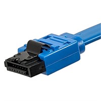 Monoprice 10in SATA 6Gbps Cable with Locking Latch (90 Degree to 180 Degree) - Blue 10-Pack