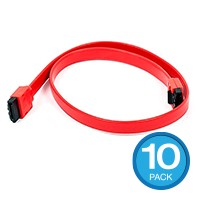 Monoprice 36in SATA 6Gbps Cable with Locking Latch - Red 10-Pack