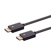 DisplayPort 1.4 EasyPlug Nylon Braided Cable, 10ft, Gray (10 Pack)