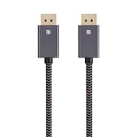 DisplayPort 1.4 EasyPlug Nylon Braided Cable, 12ft, Gray (10 Pack)