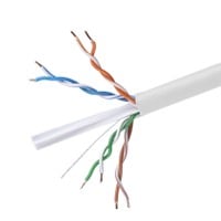 Monoprice Cat6 1000ft White CMR UL Bulk Cable, Solid, UTP, 23AWG, 550MHz, Pure Bare Copper, Reelex II Pull Box, No Logo, Bulk Ethernet Cable