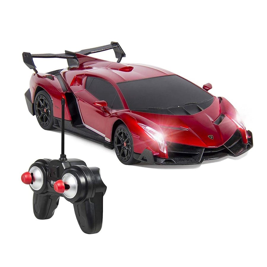 Electric RC Car- Radio Remote Control Sport Racing Hobby Grade Model Car 1:24 Scale for Kids Adults - Red