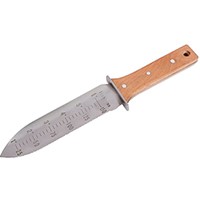 Weeding & Digging Knife for gardening, Hori Hori stainless steel Knife with wood handle + sheath 