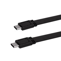 Monoprice Flat USB Type-C to Type-C 3.2 Gen1 Charge and Sync Cable, 5Gbps, 3A, Black, 6ft, 10 Pack