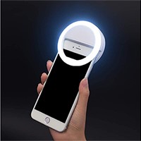 Selfie Ring Light for Phone Camera Photography Video, BatteryPowered Clip White