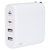 Monoprice USB-C Charger, 100W 4-port PD GaN Technology Foldable Wall Charger, Power Delivery for MacBook Pro/Air, iPad Pro, iPhone 12/11/Pro/Max/XR/XS/X, Pixel, Galaxy, and More