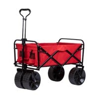 Pure Outdoor by Monoprice Heavy Duty All Terrain Collapsible Outdoor Wagon, Red