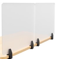 Monoprice Mountable Frosted Acrylic Plexiglass Sneeze Guard Protective Shield Desk Barrier Large Size 30.0in x 17.7in x 0.3in (Set of 2)
