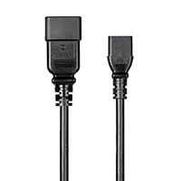Monoprice Power Cord - IEC 60320 C20 to IEC 60320 C13, 14AWG, 15A, 3-Prong, Black, 1ft
