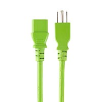 Monoprice Power Cord - NEMA 5-15P to IEC 60320 C13, 14AWG, 15A, 3-Prong, Green, 1ft
