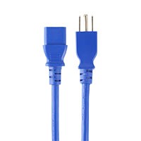 Monoprice Power Cord - NEMA 5-15P to IEC 60320 C13, 14AWG, 15A/1875W, 125V, 3-Prong, Blue, 2ft