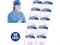 10 pack Safety Full Face Shield All-around Protection Clear Wide Visor Breathable Mask Eyes And Facial Protect w/ Clear Film