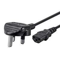 Monoprice Power Cord - BS 1363 (UK) to IEC 60320 C13, 18AWG, 10A, 250V, with 13A fuse, 3-Prong, Black, 3ft