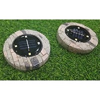 Solar Ground Light 4 LED Solar Outdoor Lights Disk Light Waterproof for Garden Yard Patio Pathway Lawn 2pcs per box