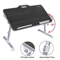 Kavalan Portable Laptop Table with Handle Angle Adjustable Stand Desk,Black DK11