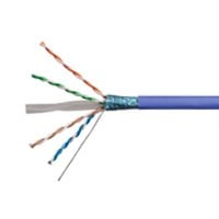 Monoprice Cat6A 500ft Purple CMR UL Bulk Cable, TAA, Shielded (F/UTP), Solid, 23AWG, 550MHz, 10G, Pure Bare Copper, Spool in Box, Bulk Ethernet Cable