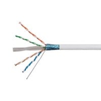 Monoprice Cat6A 500ft White CMR UL Bulk Cable, TAA, Shielded (F/UTP), Solid, 23AWG, 550MHz, 10G, Pure Bare Copper, Reel in Box, Bulk Ethernet Cable