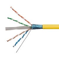Monoprice Cat6A 500ft Yellow CMR UL Bulk Cable, TAA, Shielded (F/UTP), Solid, 23AWG, 550MHz, 10G, Pure Bare Copper, Spool in Box, Bulk Ethernet Cable