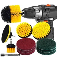 12 Pcs Drill Brush Attachment Set for Cleaning - Power Scrubber Drill Brush Pad Sponge Kit with Extend Attachment 