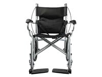 Wheelchair Lightweight Folding Portable Transport Chair with Bags Solid Tires Seatbelt Hand Brakes