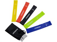 FIXBODY 2-5 Pack Exercise Loops Resistance Bands for Home Fitness, Stretching, Pilates, Yoga, Rehab, Physical Therapy and More