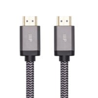 Monoprice 8K Certified Braided Ultra High Speed HDMI Cable - HDMI 2.1, 8K@60Hz, 48Gbps, CL2 In-Wall Rated, 30AWG, 6ft, Black