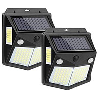 160 LED Solar Motion Sensor Light Outdoor [2 Sensor] Waterproof Security Wall Lights for Yard, Garden, Deck, Patio (2 Pack)