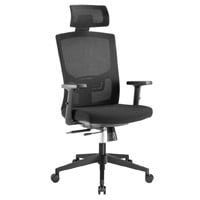 Workstream by Monoprice WFH Ergonomic Office Chair with Foam Seat, Lumbar Support, Adjustable Armrests, Backrest, and Headrest