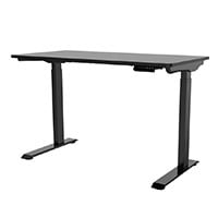 Workstream by Monoprice WFH Single Motor Height Adjustable Motorized Sit-Stand Desk with Solid-core Wood Top, Black