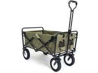 Collapsible Folding Outdoor Utility Wagon pull cart - Army Green