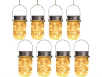 Solar Mason Jar Lights,8 Pack 30 Led Hanging String Fairy Jar Solar Lantern Lights for Outdoor Patio Garden Yard and Lawn Decoration