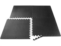 Puzzle Exercise Mat with EVA Foam for MMA, Exercise, Gymnastics and Home Gym Protective Flooring - Black 9 Pack