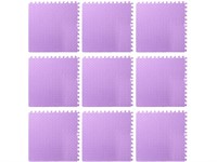 Puzzle Exercise Mat with EVA Foam Interlocking Tiles for MMA, Exercise, Gymnastics and Home Gym Protective Flooring - Purple 9pk