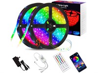 Shotory LED Lights for Bedroom,32.8ft, Bluetooth APP Control LED Strip with Music Sync, SMD 5050 RGB Color Changing LED Strip Lights