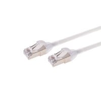 Monoprice Cat6A 1ft White Component Level Patch Cable,  Double Shielded (S/FTP), 30AWG, 10G, CM Pure Bare Copper, Snagless RJ45, SlimRun Series Ethernet Cable