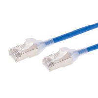 Monoprice Cat6A Component Level Ethernet Cable - SlimRun, Pure Bare Copper, Double Shielded (S/FTP) 30AWG, 10G, CM, Snagless RJ45, 15ft, Blue
