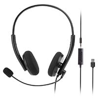 Workstream by Monoprice WFH 3.5mm + USB Wired Headphone with Mic Back to Basics Web Meeting Headset