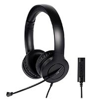 Workstream by Monoprice WFH 3.5mm + USB Wired On-Ear Web Meeting Headset