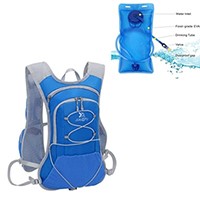 Hydration Backpack with BPA Free Bladder Unisex, Water Resistant, Durable, Light Weight, Adjustable Sizing. Great for Hiking, Running, Biking, Camping (Blue)
