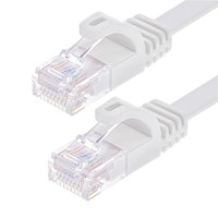 Monoprice Flexboot Cat6 Ethernet Patch Cable - Snagless RJ45, Flat, 550MHz, UTP, Pure Bare Copper Wire, 30AWG, 3ft, White