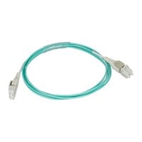 Monoprice Multi-Mode OM3 Fiber Optic Cable - Reverse Polarity LC-LC Uniboot UL 50/125 OFNR Aqua 2m